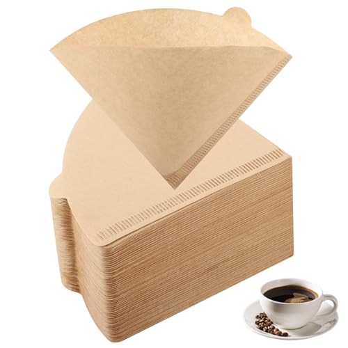 200 PCS Coffee Filter Papers, Size 02 Disposable Unbleached Cone Filter Paper for Pour Over and Drip Coffee Maker (1-4 Cups)