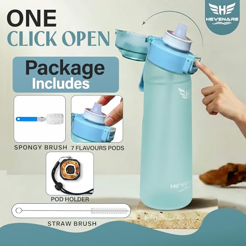 مراجعة Air Up: زجاجة ماء 650 مل مع 7 كبسولات نكهة وحامل — مانعة للتسرب للأطفال والرياضة (Gradient Sky Blue) - الصورة 2