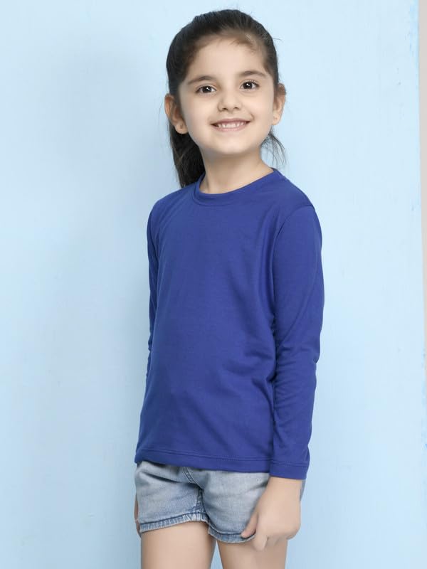 Image of Nusyl Girl's Solid Regular Fit T-Shirt