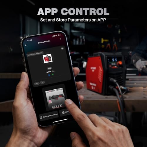 ARCCAPTAIN iControl CUT55 Pro Plasma Cutter, [APP Control] 55 Amp Non-Touch Pilot Arc 120V/240V Plasma Cutter Machine, Large LED Display and 2T/4T, 3/4 inch Maximum Cut, DC Inverter IGBT