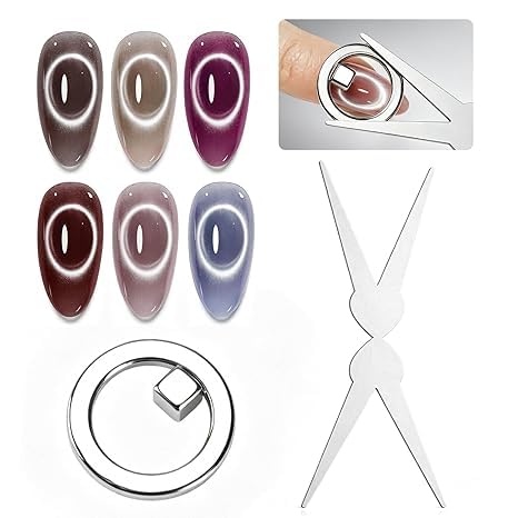 Bluedeal Ring Cat Eye Magnet for Nails, Strong Hollow Circle Magnet for Black Hole & Halo Effects, Precision Tool for Cat Eye Gel Polish DIY Salon Use-image-38