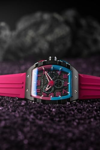 Image of Nubeo Men's 49mm Magellan Retrograde Chronograph Watch with Rubber Strap NB-6088