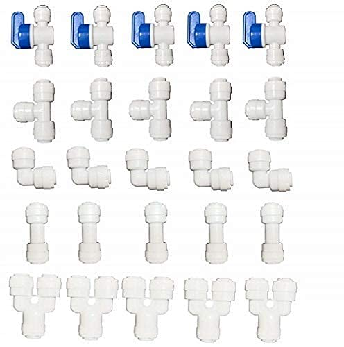 Letino Connector,Push to Connect Water Tube Fitting Ball Valve,Tee,Straight Union,E-blow Union Tube Fitting,for RO Water Systems, Water Filter,Water purifiers