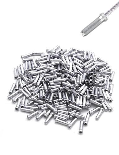 Bike Cable End Caps Cable End Crimps Alloy Brake Cable End Tips for Road Mountain Bicycle (100PCS Silver)