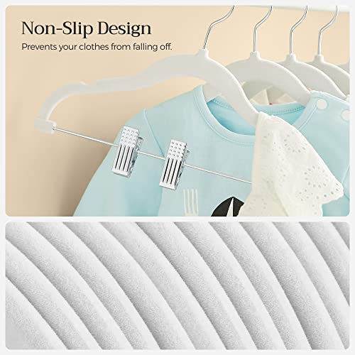 Songmics Baby Hangers, 30 Packs Pants Hangers With Clips, Kids Hangers With 6 Clothes Dividers, Non-Slip Children’s Clothes Hangers, Pants Hangers, White Ucrf013W30 #TOP4