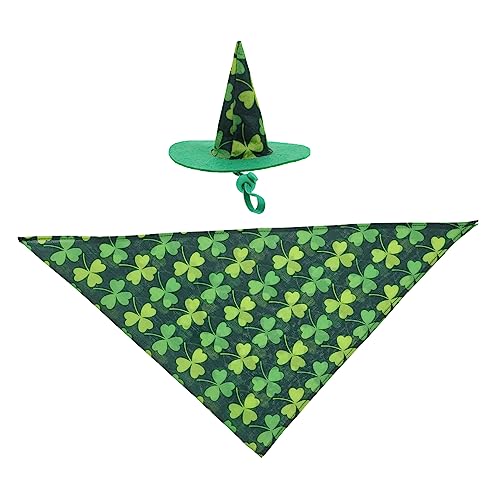 LEDMOMO 1 セット ペットの帽子 犬 ペットの誕生日ニット帽 パーカー キット ぬいぐるみ クマ コーギー 繁殖 おもちゃ 調節可能な帽子 しっぽ 用品 綿ポリエステル Green