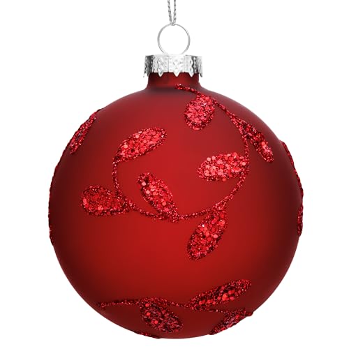 SIKORA Highlights 4er Set ausgefallene Christbaumkugeln aus Glas Rot...