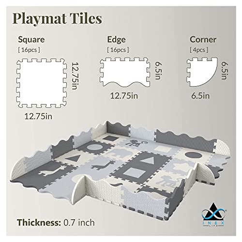 Soft Foam Baby Play Mat | Perfect Playmat For Tummy Time & Crawling - Extra Thick Padded Tiles Protect Infants & Toddlers From Hard Floors - With A Clean, Modern Design You'll Want To Show Off #TOP2