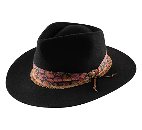 B Couture - Chapeau Fedora imperméable, Feutre Homme ou Femme Pollinaire - Taille 61 cm - Noir Cover