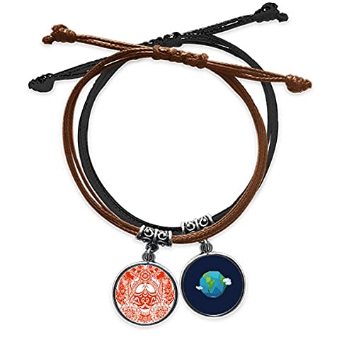 Pulsera Ópera de Pekín artesanal con acabados de cuero fino
