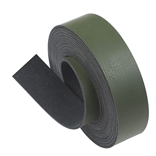Picheng Leather Strips 1 Inch Wide 100 Inches Long, Leather Belt Strap Very Suitable For Pet Collars, Traction Ropes,Belts, Keychains Diy Craft Projects (Olive Green) #TOP8