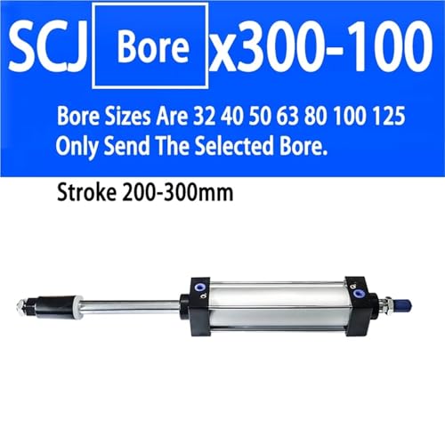 Vérin pneumatique grande course ajustable 300mm SCJ63 à double action robuste