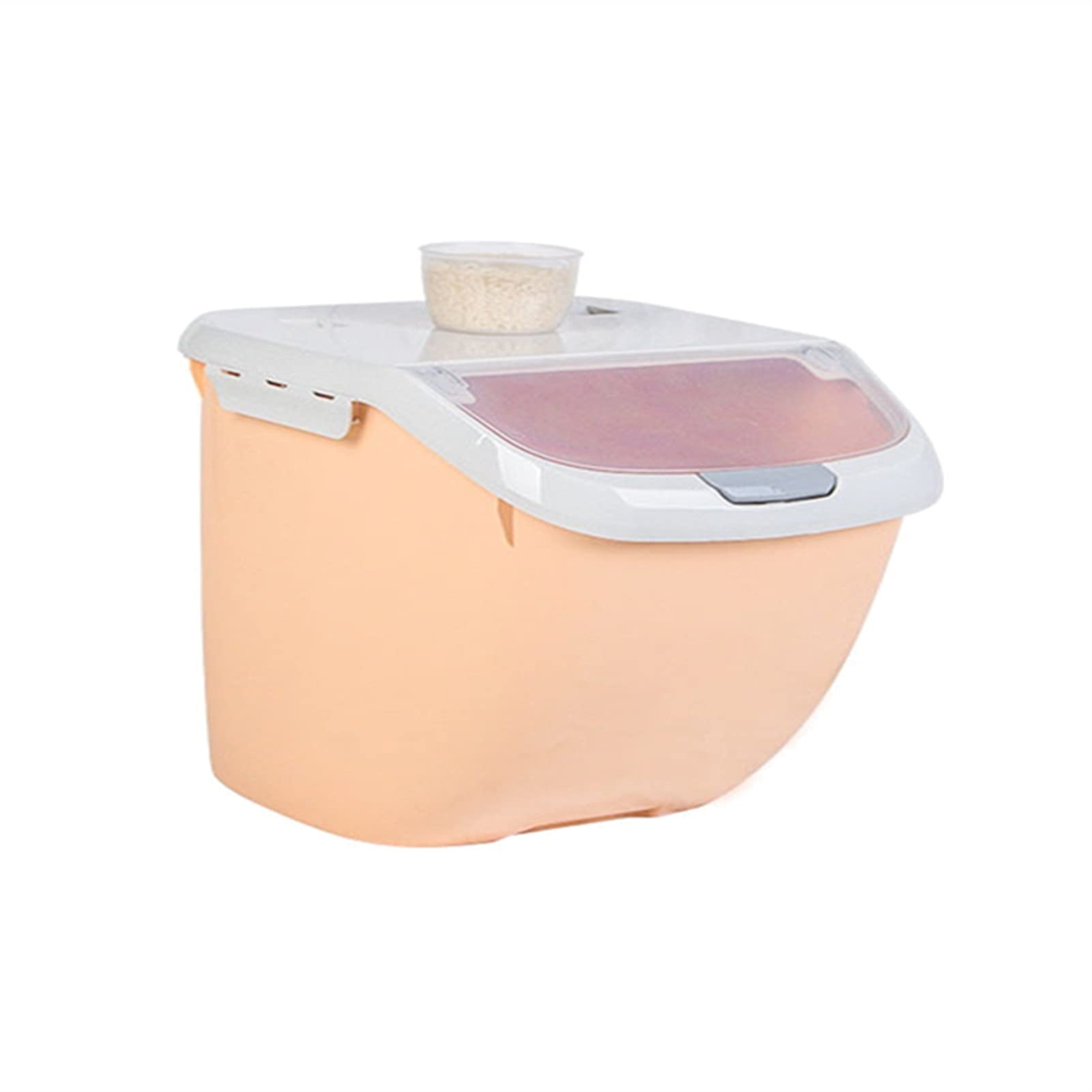 Boîte de rangement de riz Distributeur de céréales à grains Distributeur de céréales Flip Couvercle Alimentation Organisateur Conteneur Cuisine de cuisine Seau à riz scellé (Color : Orange)