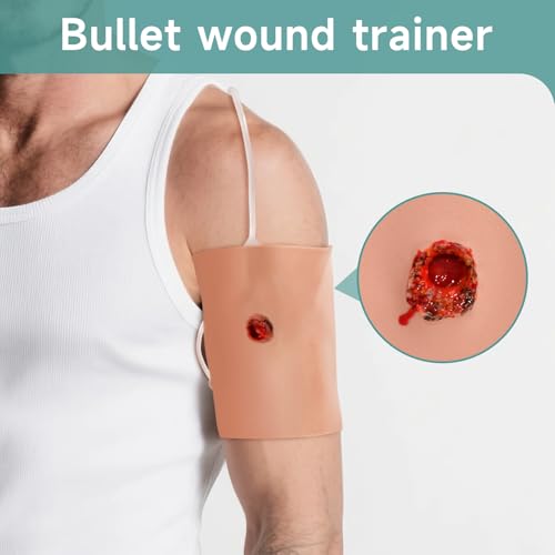 Image of Wearable Bullet Wound Sleeve Trainer for Medical Education | Stop The Bleeding Training Arm Kit for Hemostasis Training