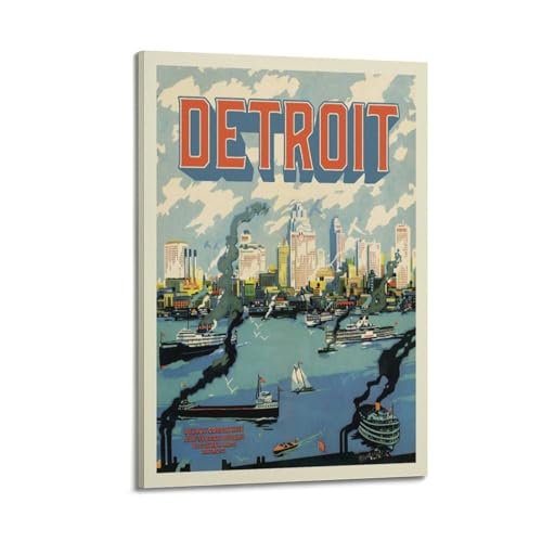 Poster Detroit scène industrielle déco salon 40 x 60