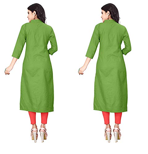 Image of NATEK Women's Cotton Straight Plain Kurtis Combo Pack of 2