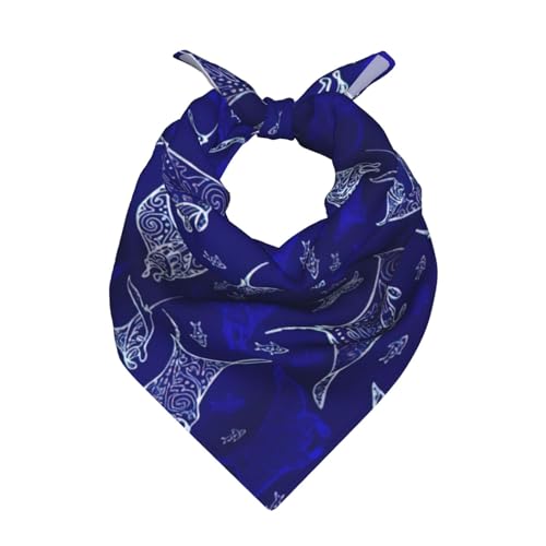 hgnblsip Manta Ray And Fish Print For Women And Men Head Scarves Hair Bandanas Square Scarf Fashion Accessories Lightweight