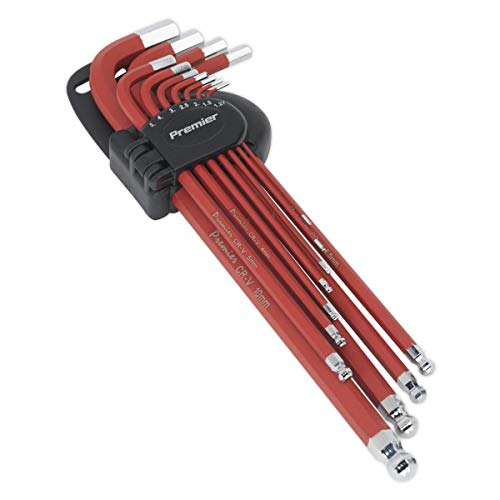 Sealey Anti-Slip XL Metric Ball-End Hex Key Set (11 Pieces)