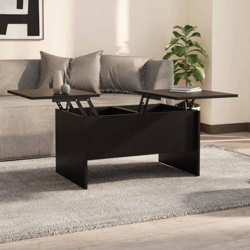Genérico Mesa de Centro Madera de ingeniería Negra 80x50x42,5 cm