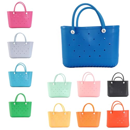 Rubber Large Beach Tote Bag,Waterproof Beach Storage Basket,Washable Hole Opening Tote Bag4