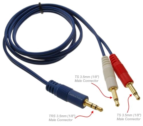 Cable 3.5mm TRS a Doble TS Mono 3 pies miniatura 2