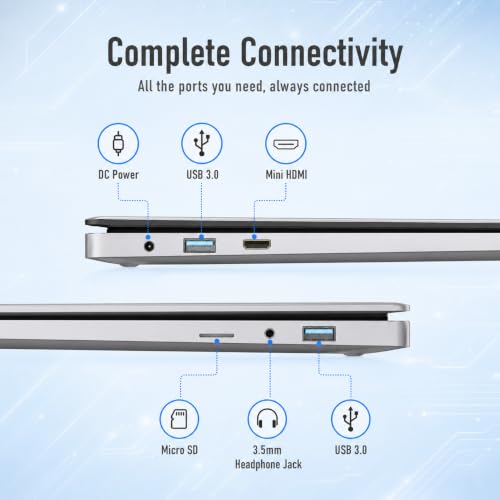 Image of 15.6 inch FHD IPS Laptop - 8GB RAM 256GB SSD, 4-Core Celeron N, Work Laptop Computer, USB 3.0, Win 11, Wi-Fi 5, BT5, Numpad, for Home Student and Business