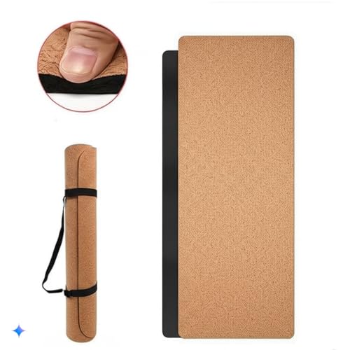 Cork Yoga Mat – Eco-Friendly & Non-Slip with TPE Backing – 183x61.5cm – For Yoga, Pilates & Fitness – Includes Carry Strap – Lightweight & Durable (Blank) - Image 4