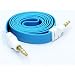 Galaxy S9 S9+, Note 8, S8 S8+ Compatible Blue Flat Aux Cable Car Stereo Wire Audio Speaker Cord 3.5mm Aux-in Adapter Auxiliary [Tangle Free] for Samsung Galaxy S9 S9+, Note 8, S8 S8+
