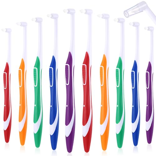 10 Stück Kleine Tuft Toothbrush, Tuft Zahnbürste Einbüschelbürste Kleine Zahnbürste Getuftet Weich Büschelzahnbürste Zwischenräum Zahnbürste Zahnlücke Bürste für Zahnspange