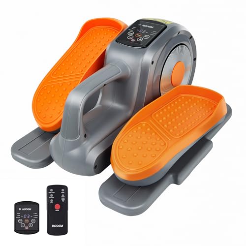 Under Desk Elliptical Machine Leg Exerciser Seated Machine Elliptical Trainer for Seniors Adults with Massage Pedal/Display Monitor/Remote Control Home Office Use