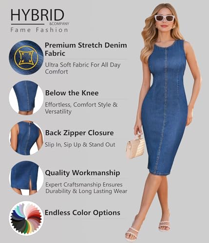 Image of Hybrid & Company Women's Sleeveless Denim Dress