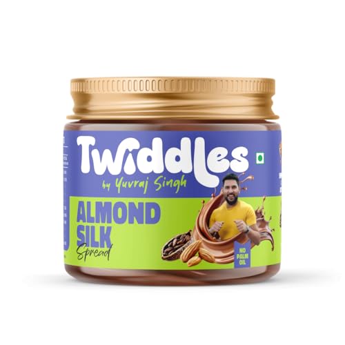 Image of Twiddles Almond Silk Chocolate Spread,250g (Creamy) - 70% Almonds + Cashews & Seeds |17g Protein | No Refined Sugar | No Palm Oil or Preservatives | Zero Trans-fat | Healthiest Chocolate Spread | Waffles & Pancakes