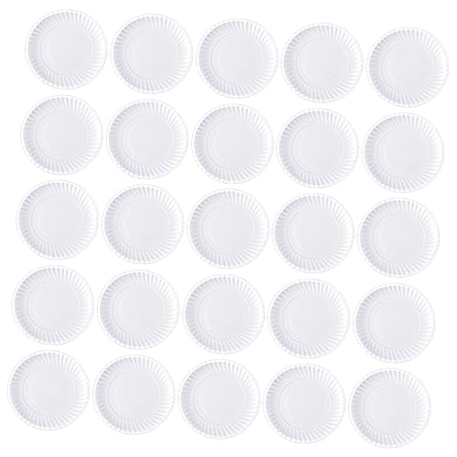 KICHOUSE 50pcs Disposable Paper Plates Paper Plates for Painting Diy Boys and Girls Art Coloring Palette Party Food Trays
