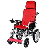 wheelchair Portable Electric Wheelchair with Headrest Lightweight Foldable Powerchair Adjustable Backrest and Footrest Motorized Wheelchair with Seat Belt and Manual Control