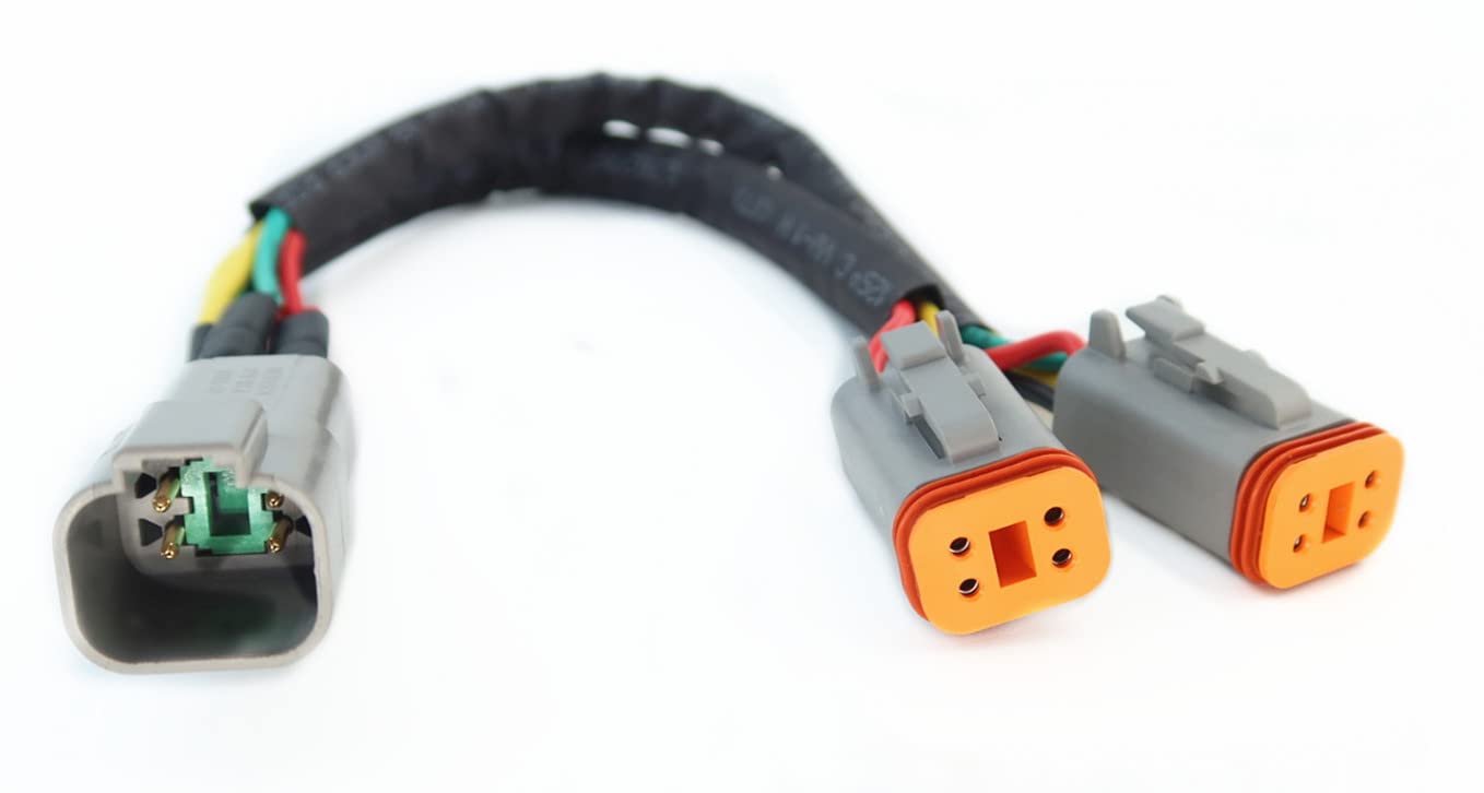 DT - Cable divisor de enchufe de 4 vías, 1 macho a 2 hembra DT de 4 pines 1-2 SplitterCable de 1 pie/30 cm