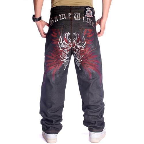 Men's Casual Baggy Jean Retro Classic Loose Fit Hip Hop Pants Vintage 90S Skateboard Dance Trousers