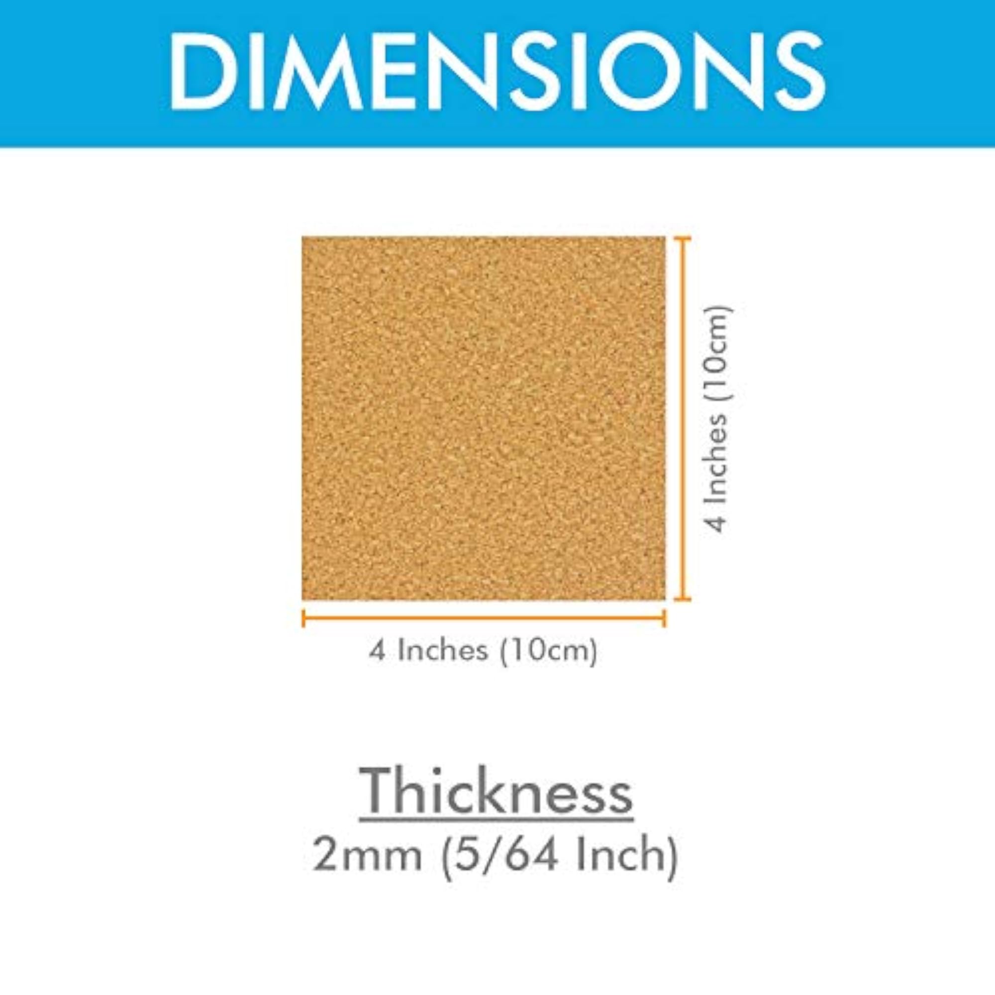 25 Pack Self-Adhesive Cork Squares for DIY Crafts