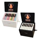 Klavierkalender 2025 Tischkalender Spielbarer Mini Klavierkalender mit 52 Notenpartituren in 27 Musikkalenderkarten 3D Memo Pad Kreativer Zeitmesser Kalender Weihnachten und Geburtstagsgeschenk für TS