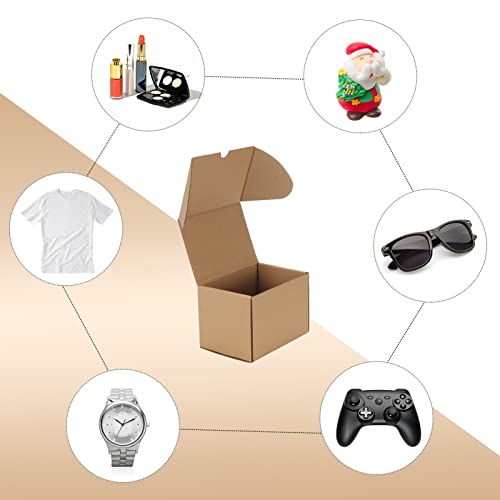 Image of RLAVBL 6x4x4 Inches Shipping Boxes Set of 25, Brown Small Corrugated Cardboard Box, Mailer Boxes for Packing Small Business