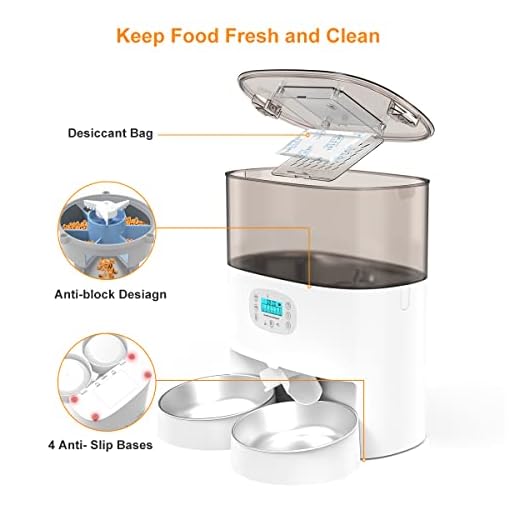 Automatic Cat Feeder, HoneyGuaridan 6L Pet Feeder for 2 Cats & Dogs