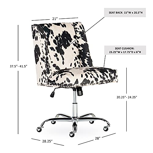 Linon Clayton Black Cow Print Office Chair, Metallic #TOP2