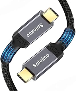 Sniokco USB4 Compatible with Thunderbolt 3 Cable (40Gbps/0.5M), USB4 Cable for Thunderbolt 4 Cable, Support 5K@60Hz, 100W/20V/5A Charging, Compatible with External SSD, eGpu, USB-C Docking Station