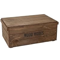 Amazon｜WOODWORKS ヴィンテージ風 木箱 (ミリタリーグリーン蓋つき