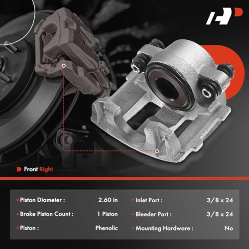 A-Premium Disc Brake Caliper Assembly Without Bracket Compatible with Select Jeep Models - Cherokee, Comanche, Grand Cherokee, TJ, Wagoneer, Wrangler - Front Right Passenger Side by A-premium - Image 2