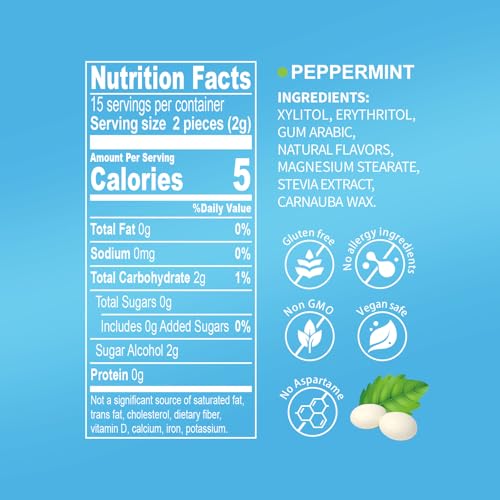 DC24 DAILY CARE Xylitol Mints,No Aspartame Sugar Free Mints,Low-Calorie with Erythritol, Breath Mints Dry Mouth Diabetic Friendly,Peppermint 30 Pieces (Pack of 4) - image 4
