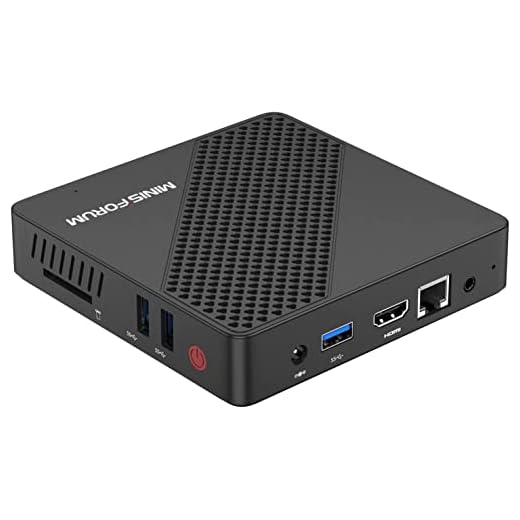 MINIS FORUM Mini PC Intel Celeron N4020 (hasta 2.8GHz), DDR4 4GB / 64GB eMMC, Ordenadores de Sobremesa Windows 10, Mini computadora sin Ventilador 4k@60Hz HDMI y VGA, USB3.0, 2.4/5.8G Wi-Fi, BT4.2