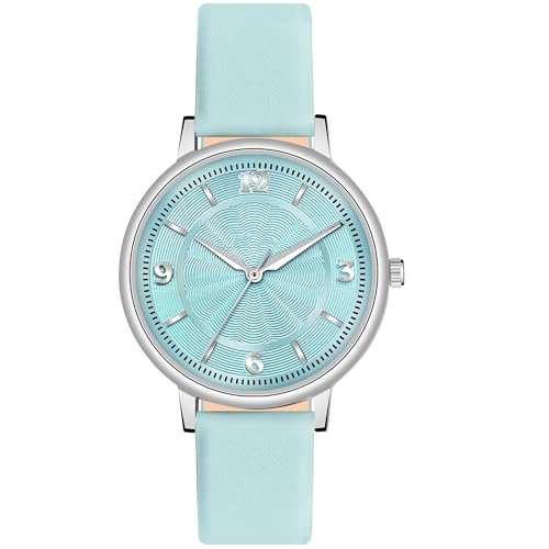 Image of Acnos 6 Colors Dial Leather Strap Quartz Analog Watch for Women - Classic & Stylish