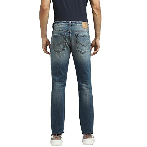 Image of Jack & Jones Men's Cotton Blend Slim Fit Blue Jeans 34