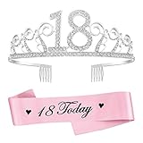 18. Geburtstagsfeier: 18. Geburtstagsfeier der Dame. Silberfarbene Kopfschmuck Königin Prinzessin Krone mit 