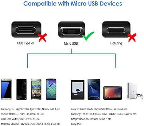 Rankie Micro USB Cable High Speed Data and Charging, Nylon Braided Charger Cord, 3-Pack, 3 Feet